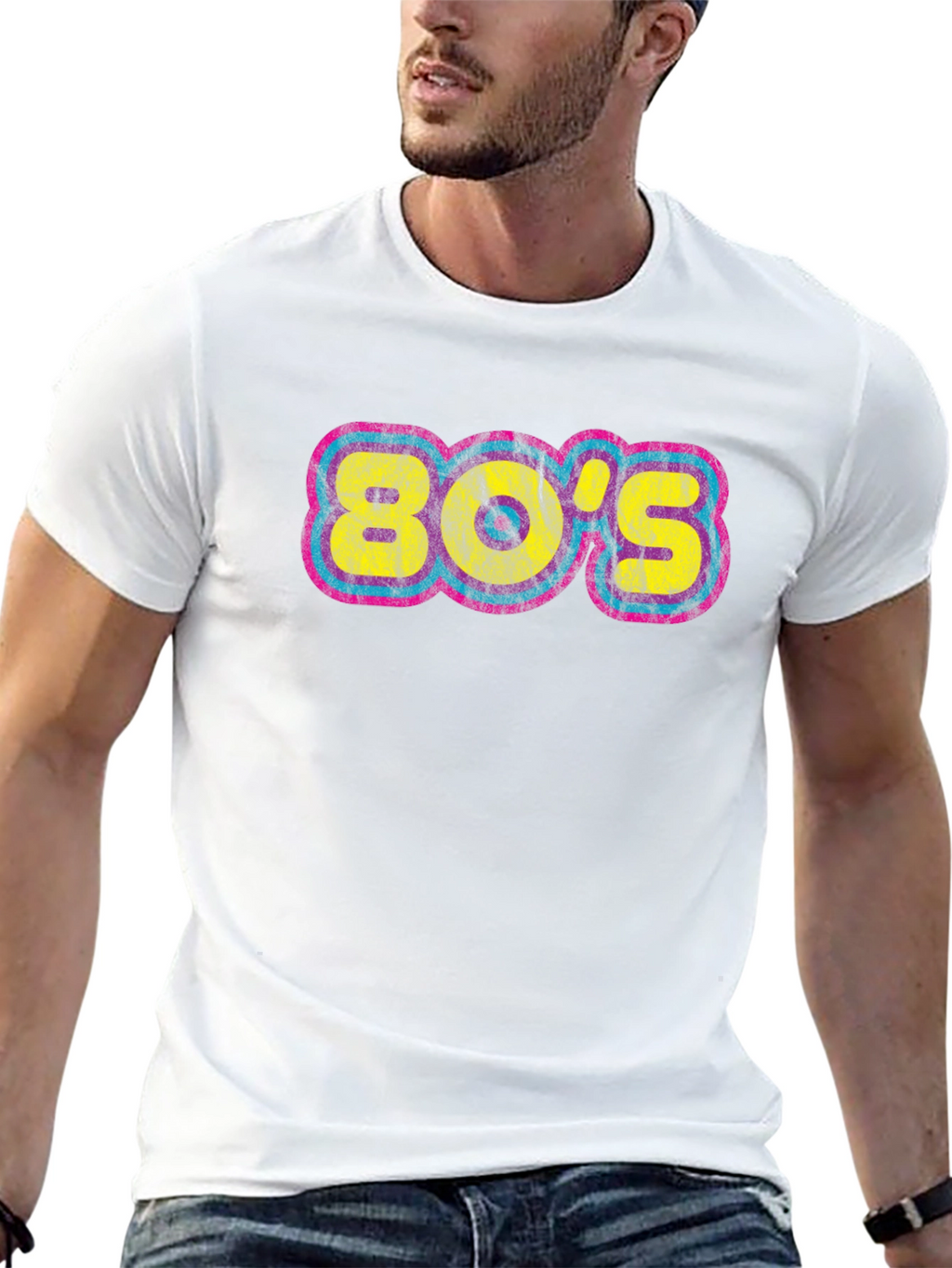 Retro 80s Graphic Tee - Black