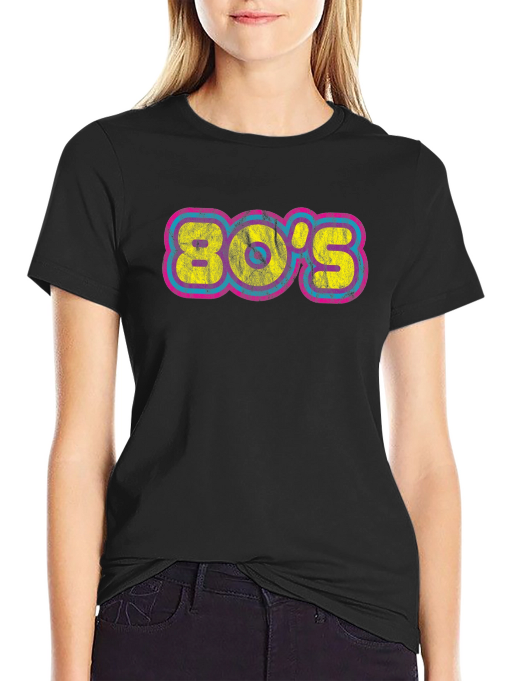 Retro 80s Graphic Tee - Black