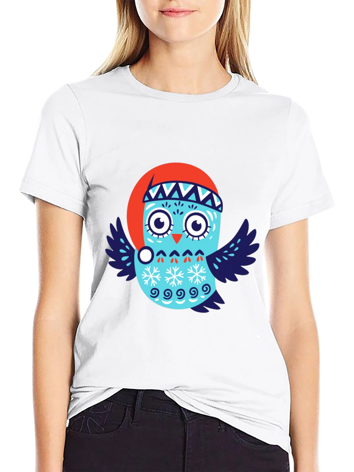 Festive Owl T-Shirt - Holiday Design