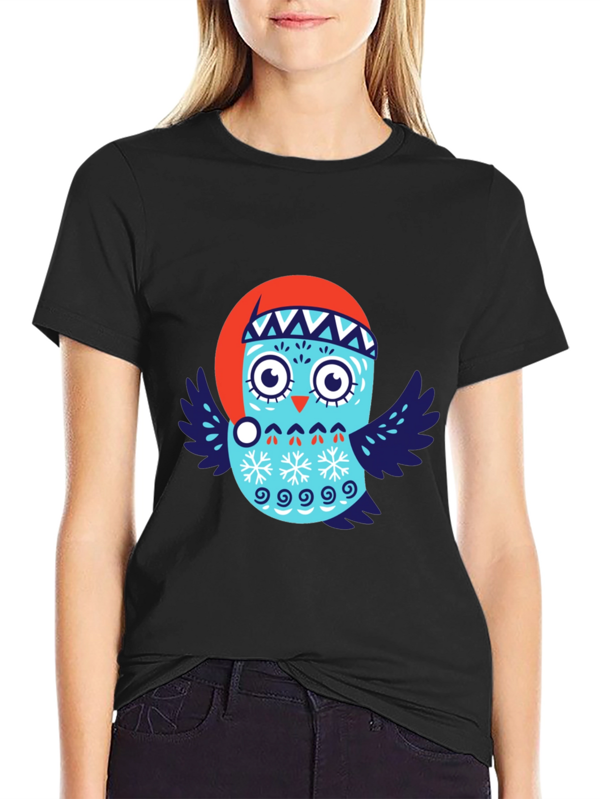 Festive Owl T-Shirt - Holiday Design