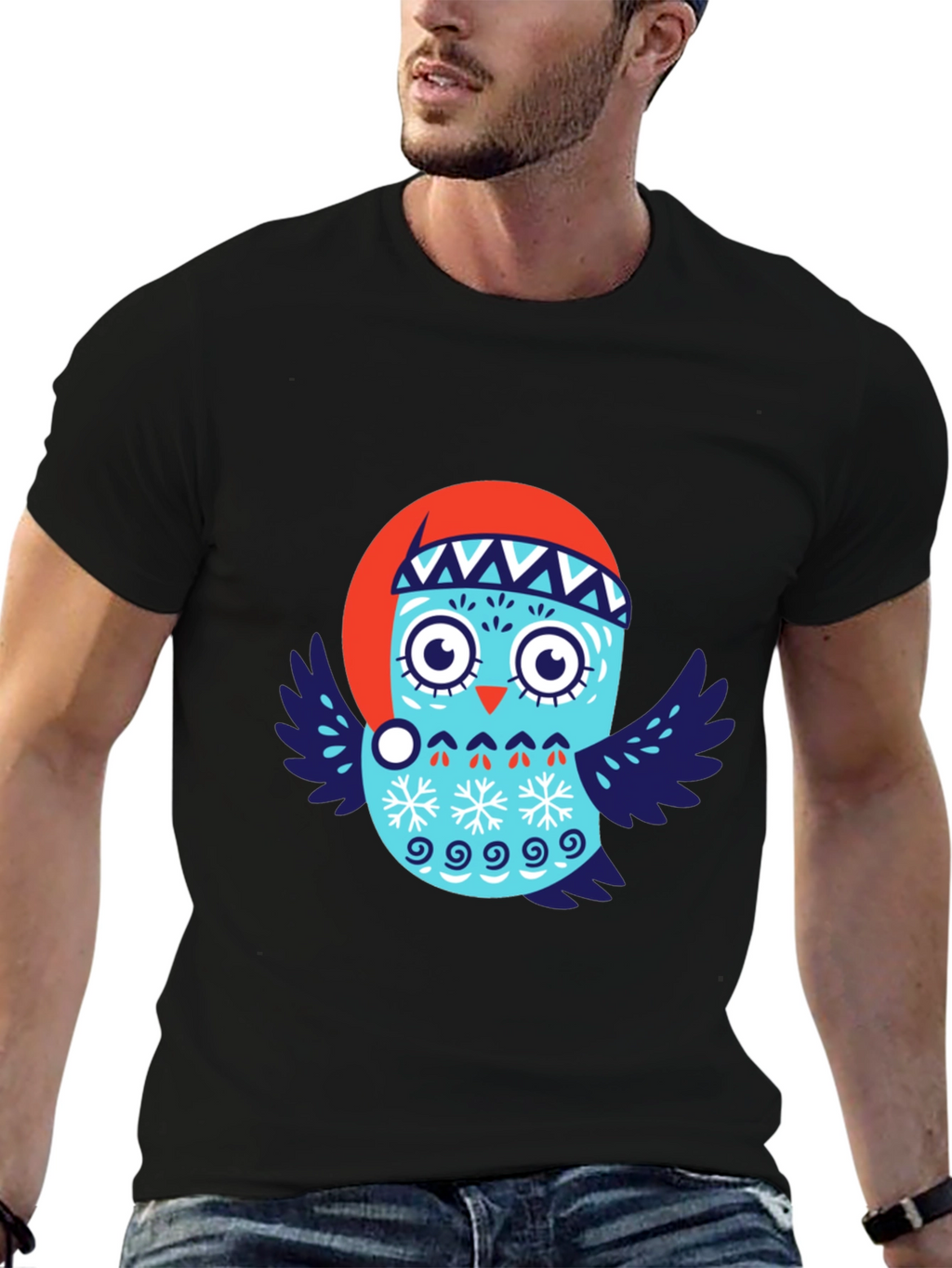 Festive Owl T-Shirt - Holiday Design