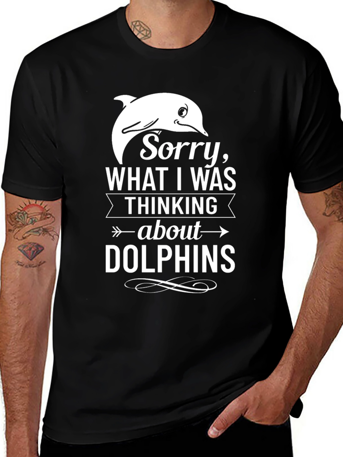 Dolphin Thoughts T-Shirt - Funny Graphic Tee