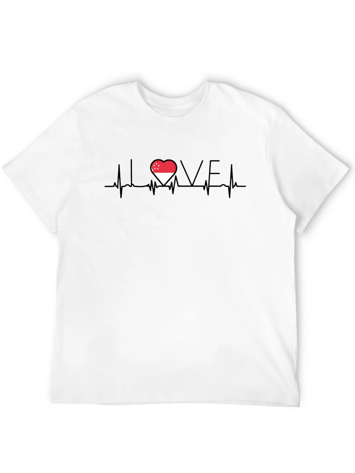 I Love Singapore Heartbeat T-Shirt