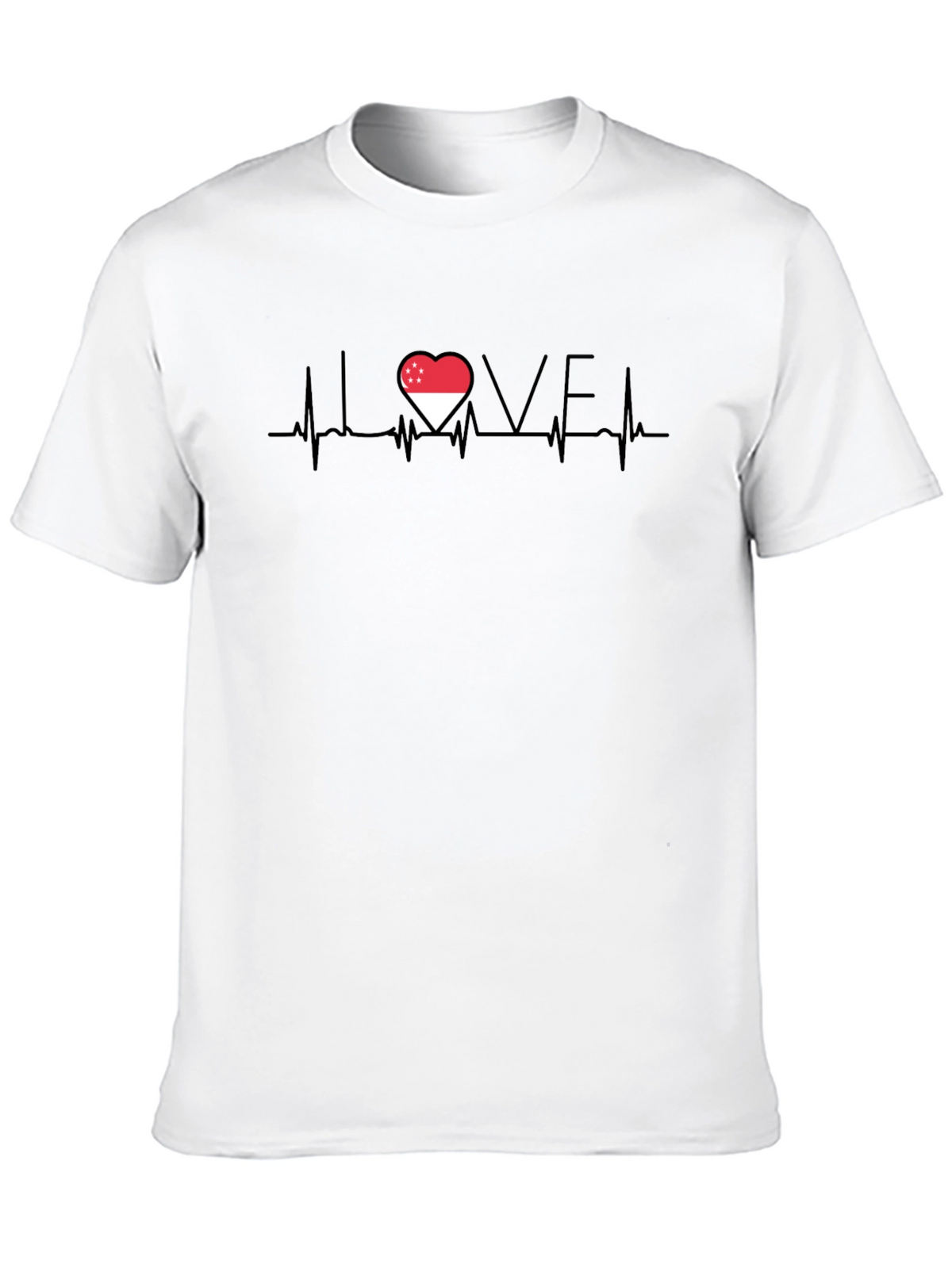 I Love Singapore Heartbeat T-Shirt