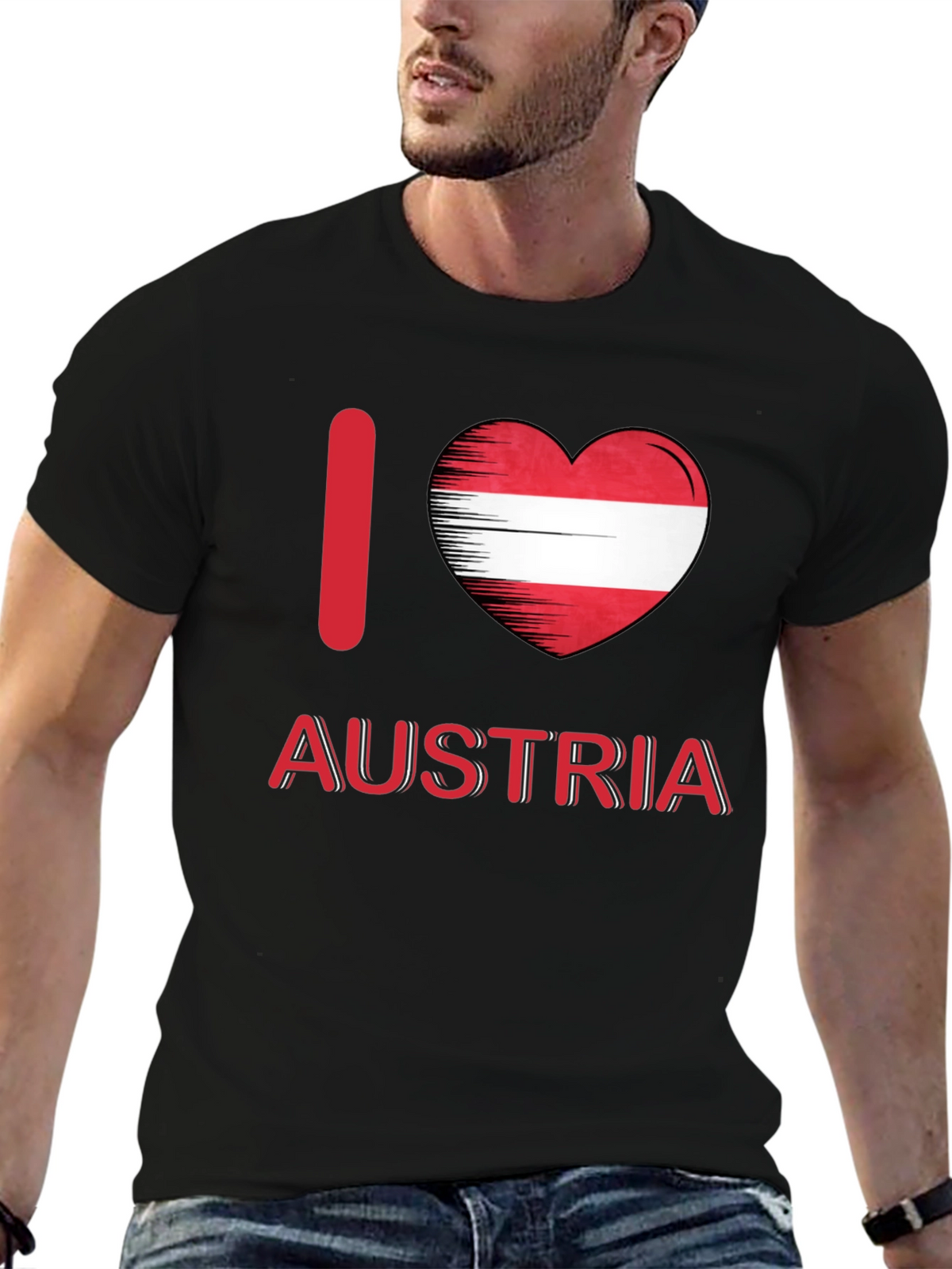 I Love Austria T-Shirt Austrian Flag Heart