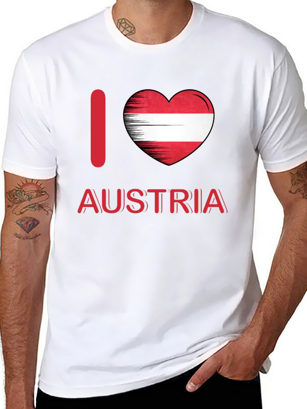 I Love Austria T-Shirt Austrian Flag Heart