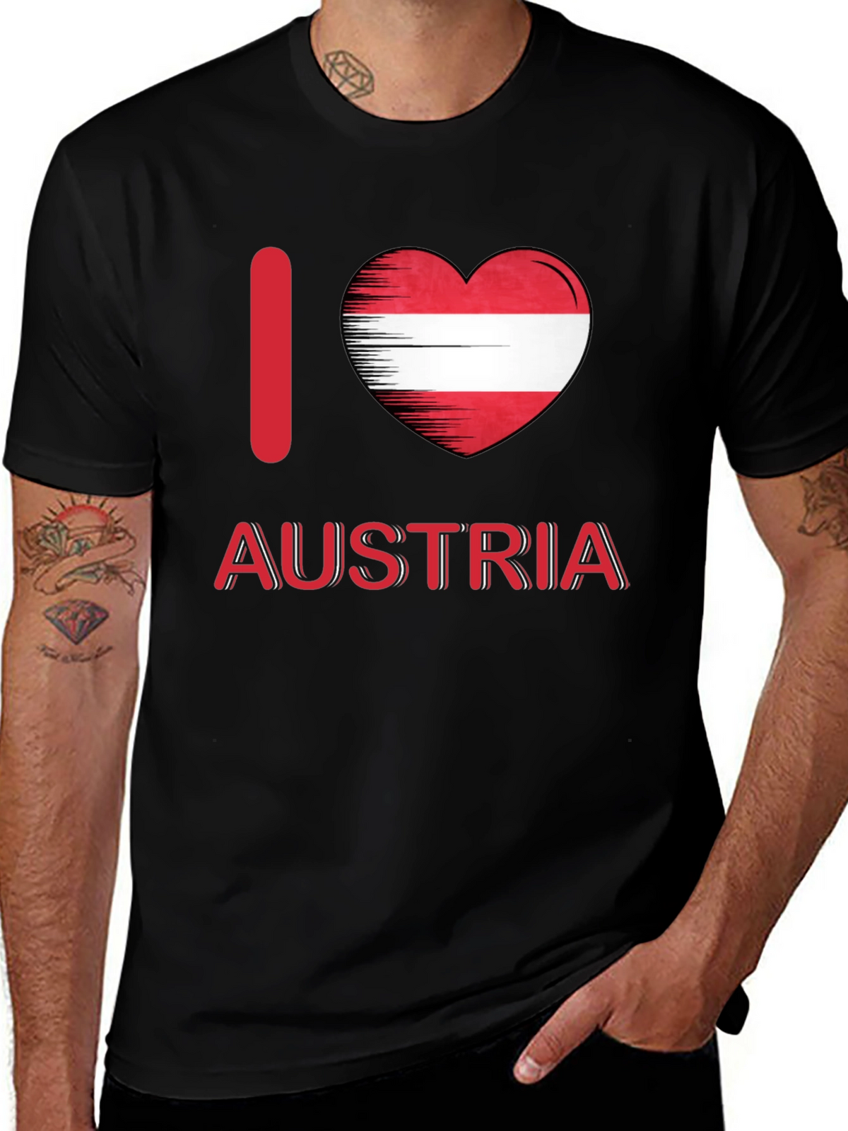 I Love Austria T-Shirt Austrian Flag Heart