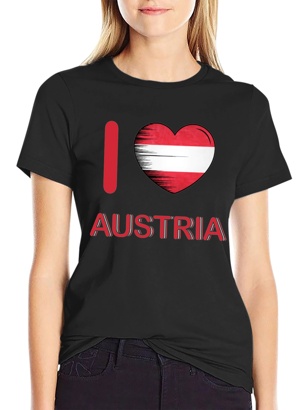 I Love Austria T-Shirt Austrian Flag Heart