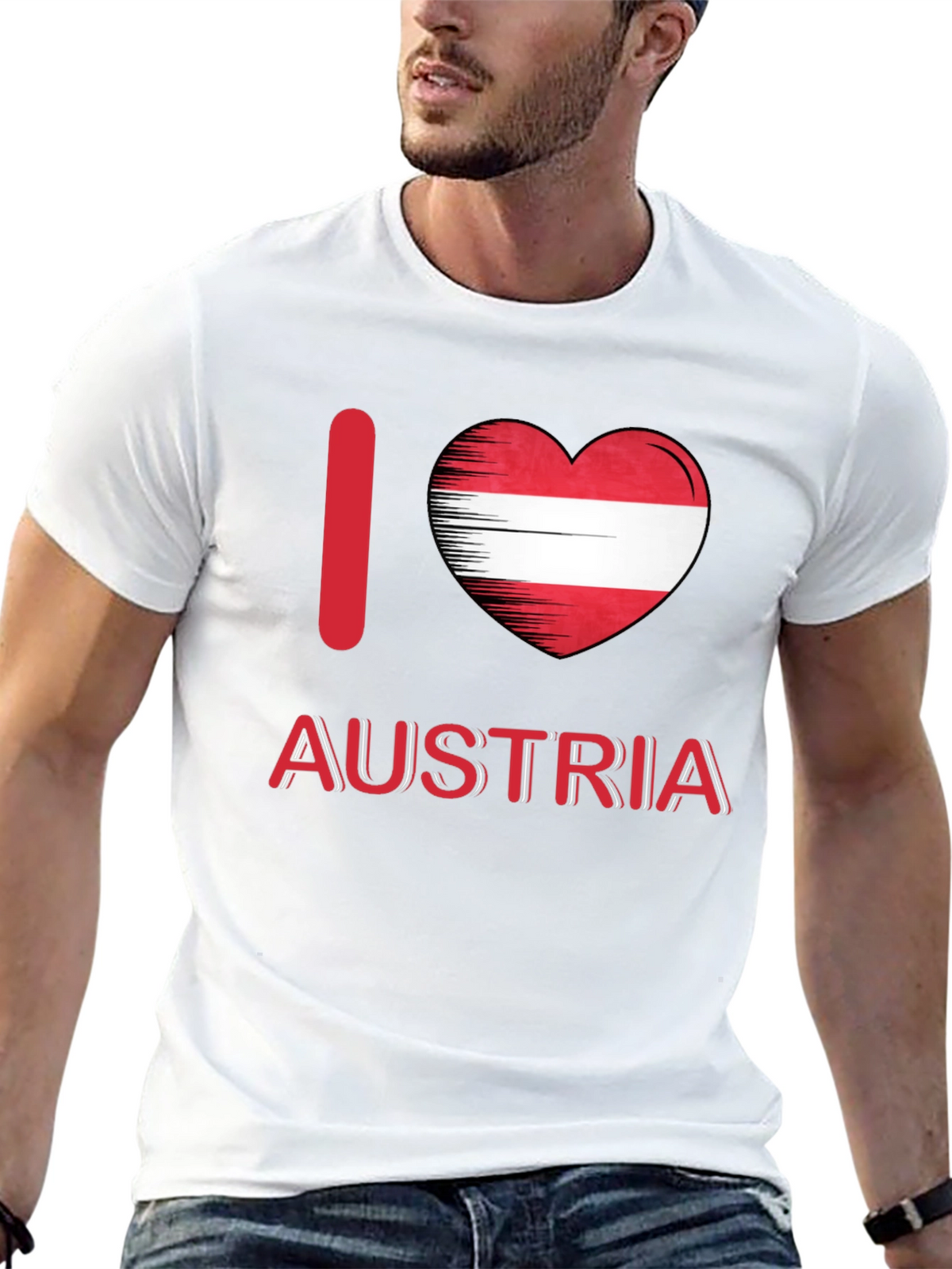 I Love Austria T-Shirt Austrian Flag Heart