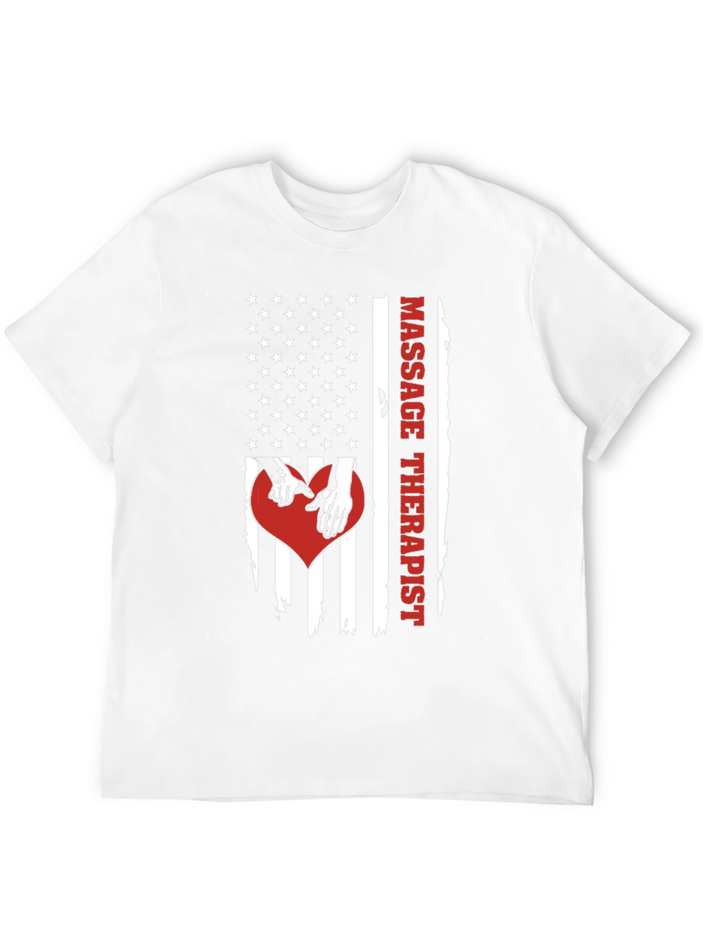 Massage Therapist American Flag Graphic T-Shirt
