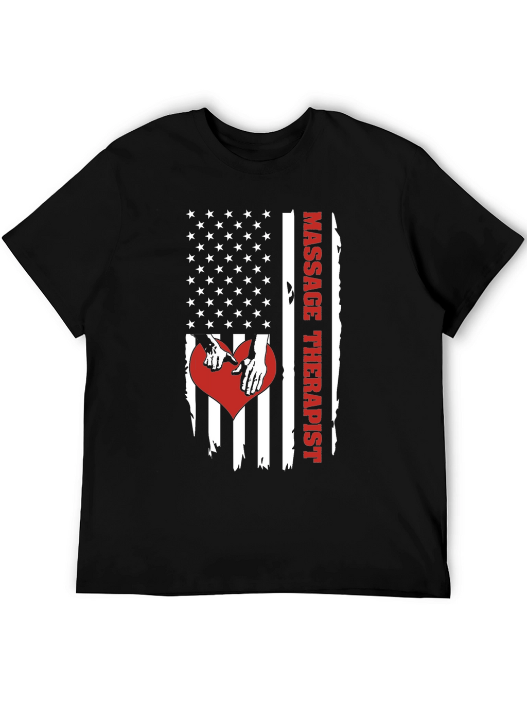 Massage Therapist American Flag Graphic T-Shirt