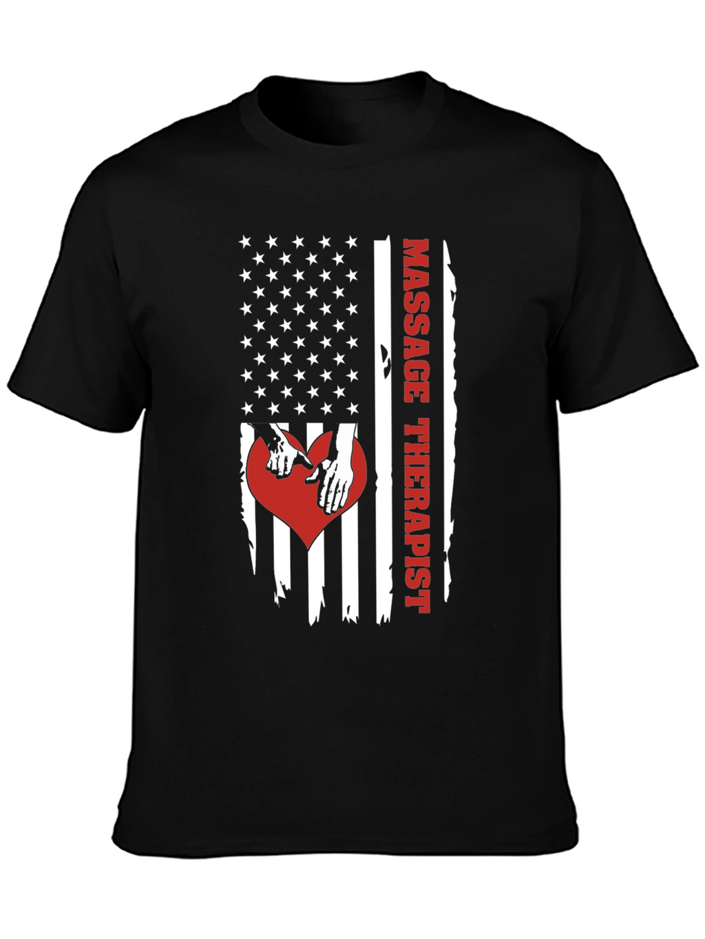 Massage Therapist American Flag Graphic T-Shirt