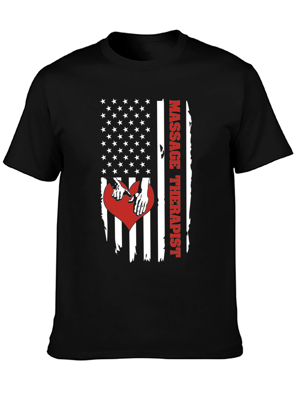 Massage Therapist American Flag Graphic T-Shirt