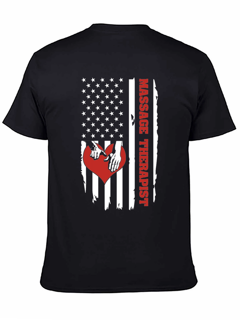 Massage Therapist American Flag Graphic T-Shirt