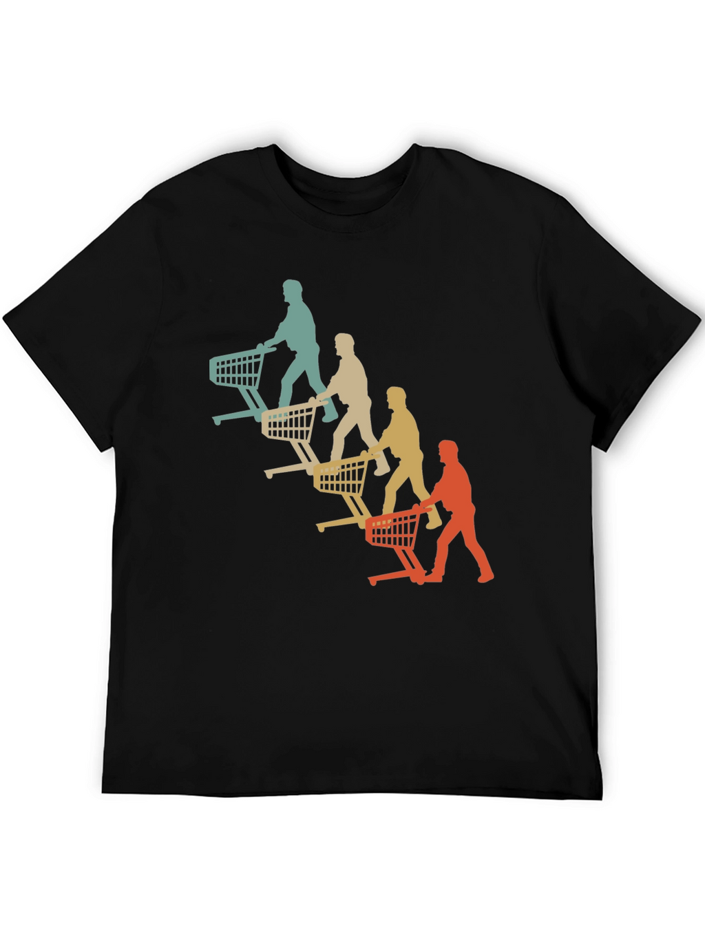Retro Shopping Cart Silhouette Graphic T-Shirt