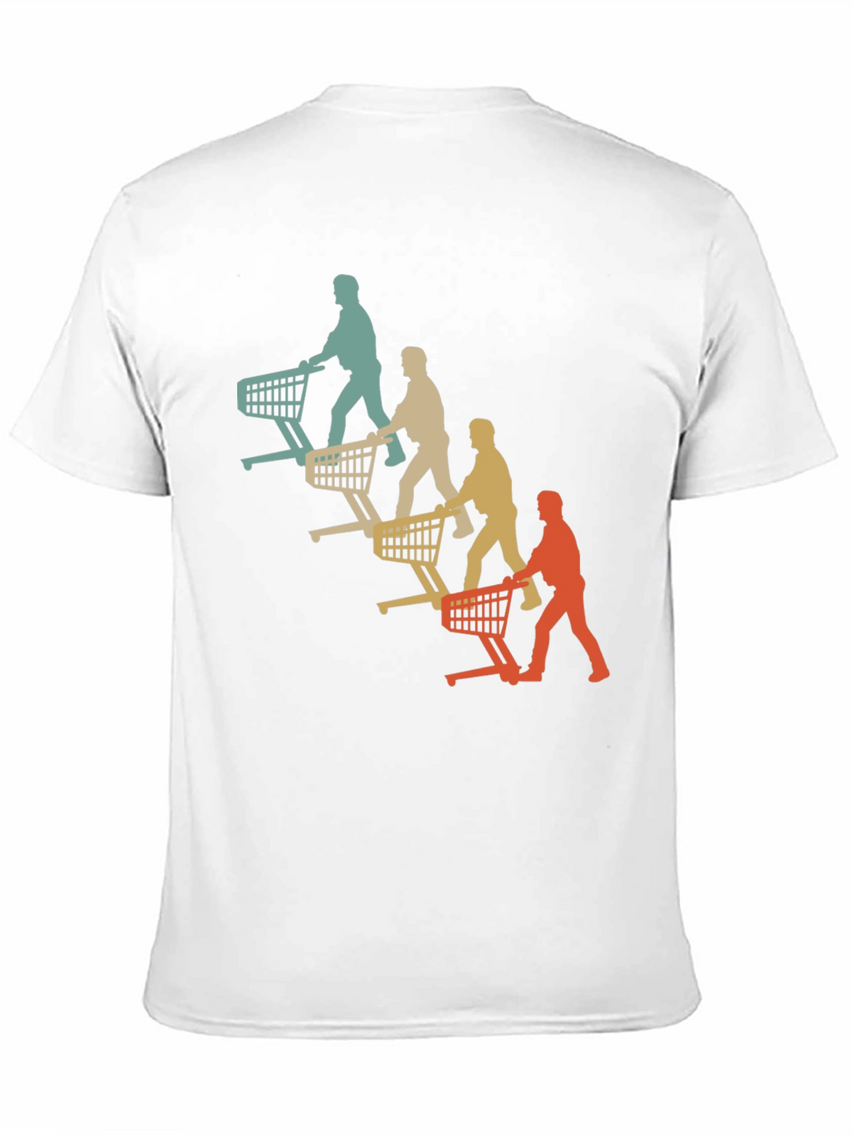 Retro Shopping Cart Silhouette Graphic T-Shirt