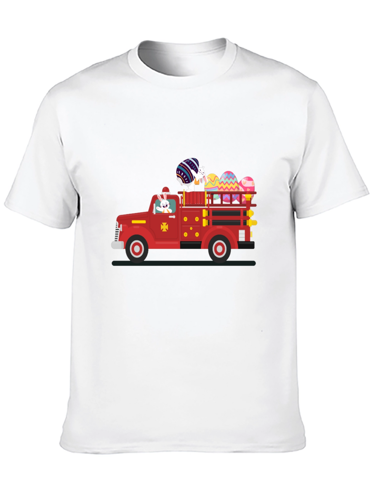 Easter Bunny Fire Truck T-Shirt