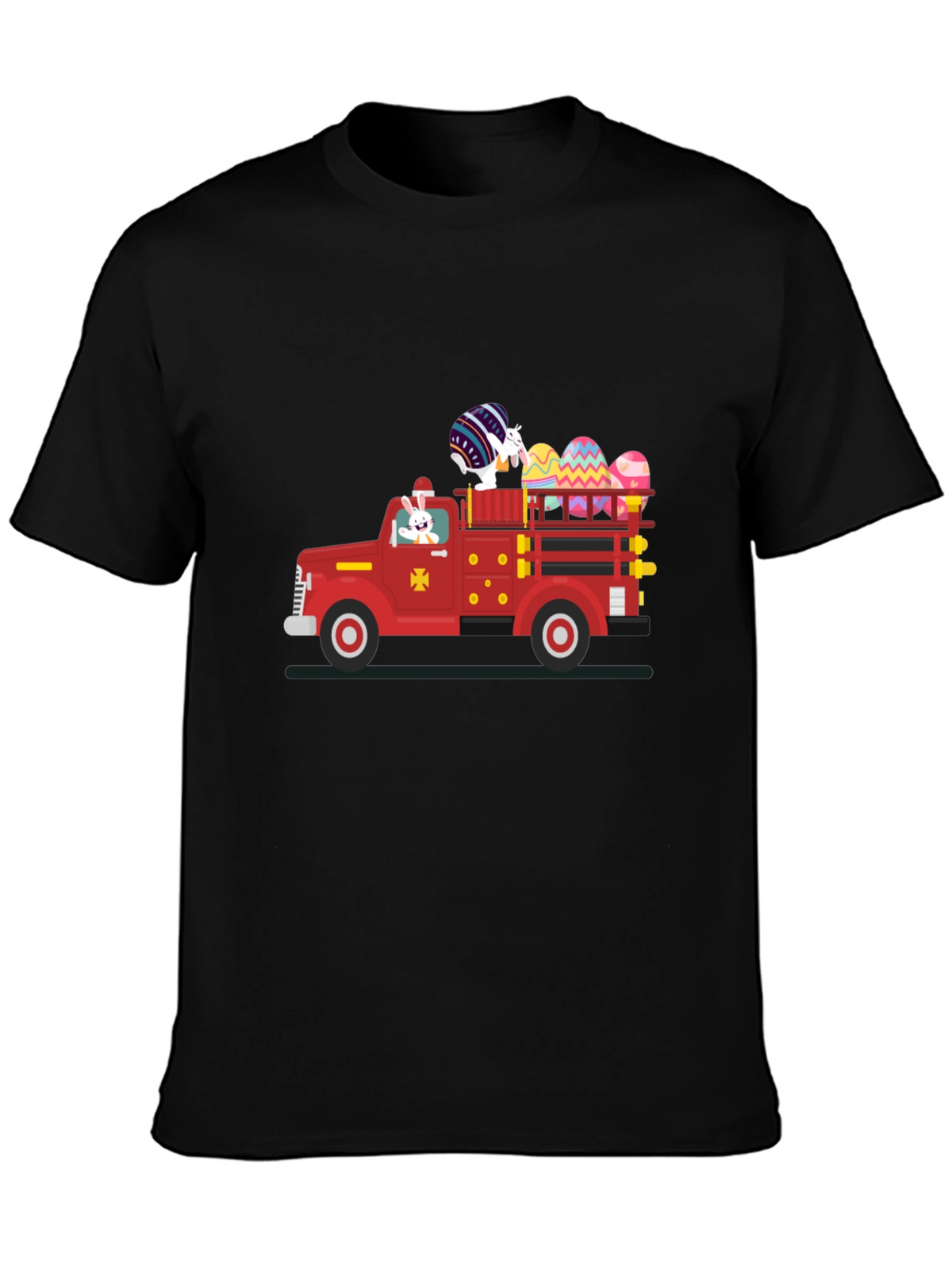Easter Bunny Fire Truck T-Shirt