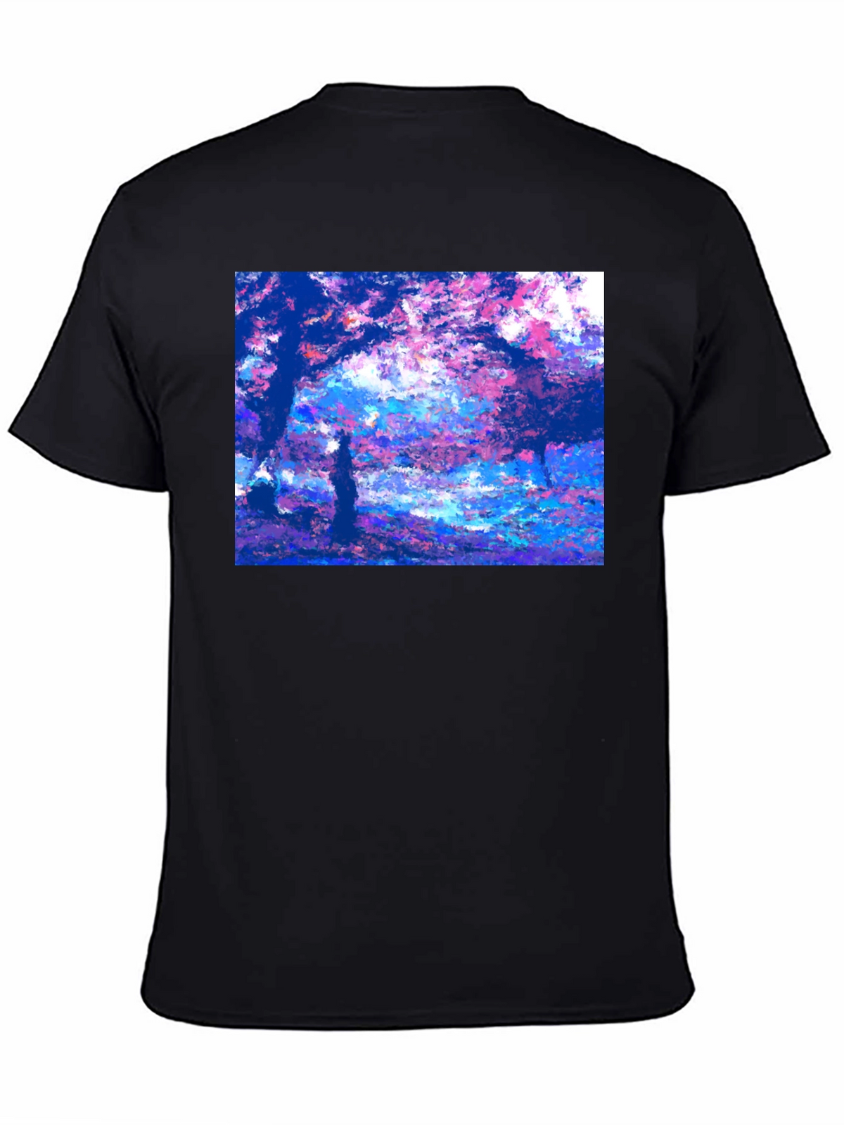 Impressionist Trees Black T-Shirt