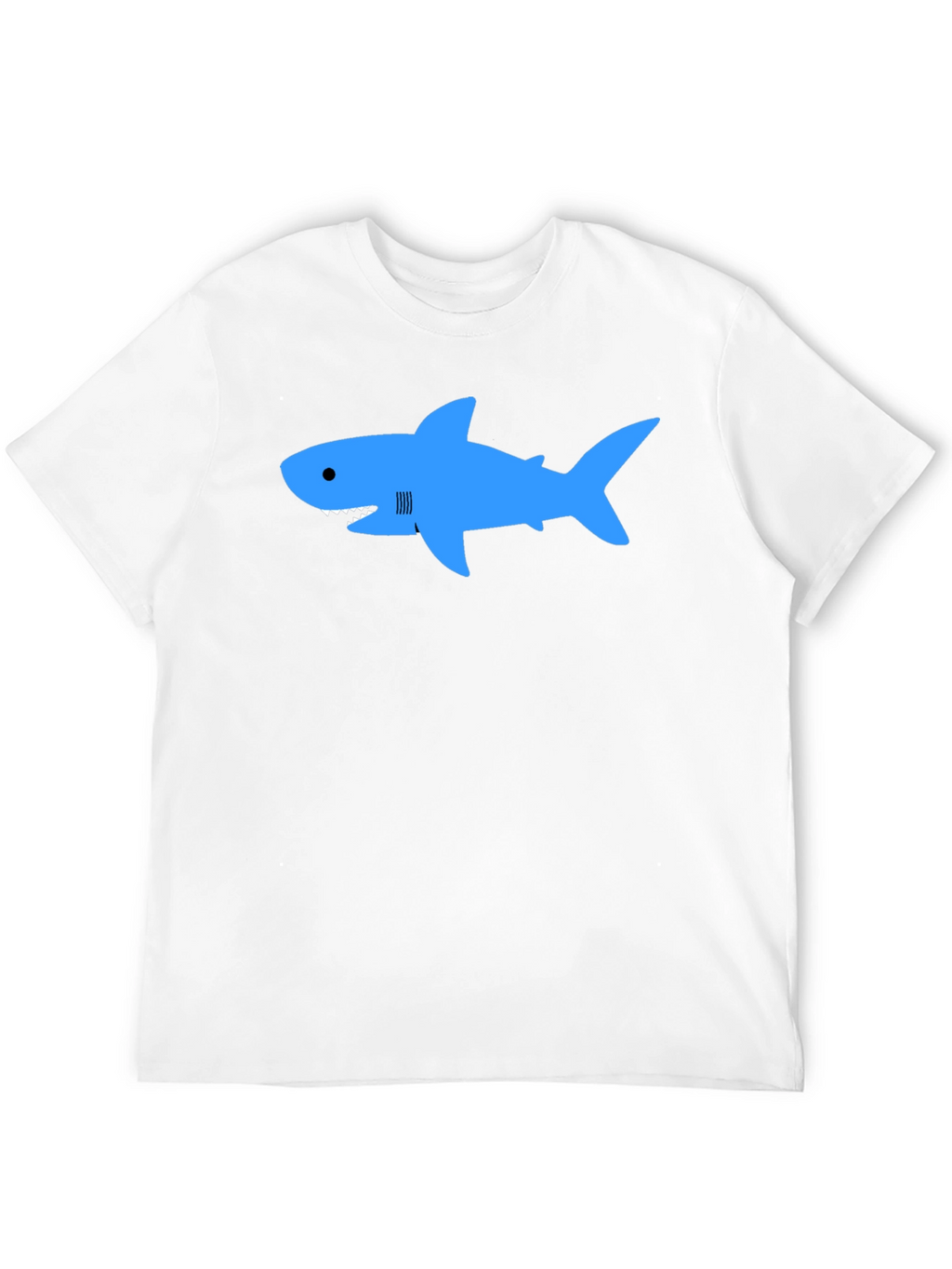 Blue Shark Graphic T-Shirt - Classic Crew Neck