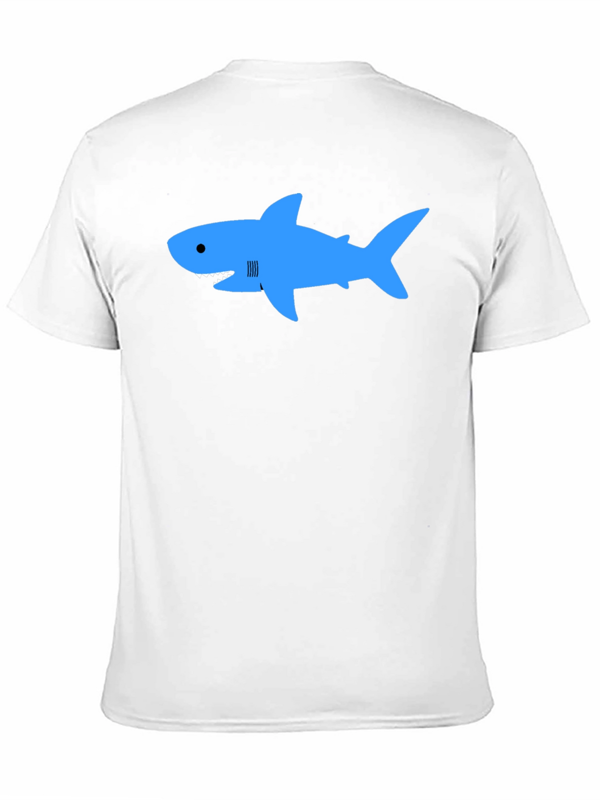 Blue Shark Graphic T-Shirt - Classic Crew Neck