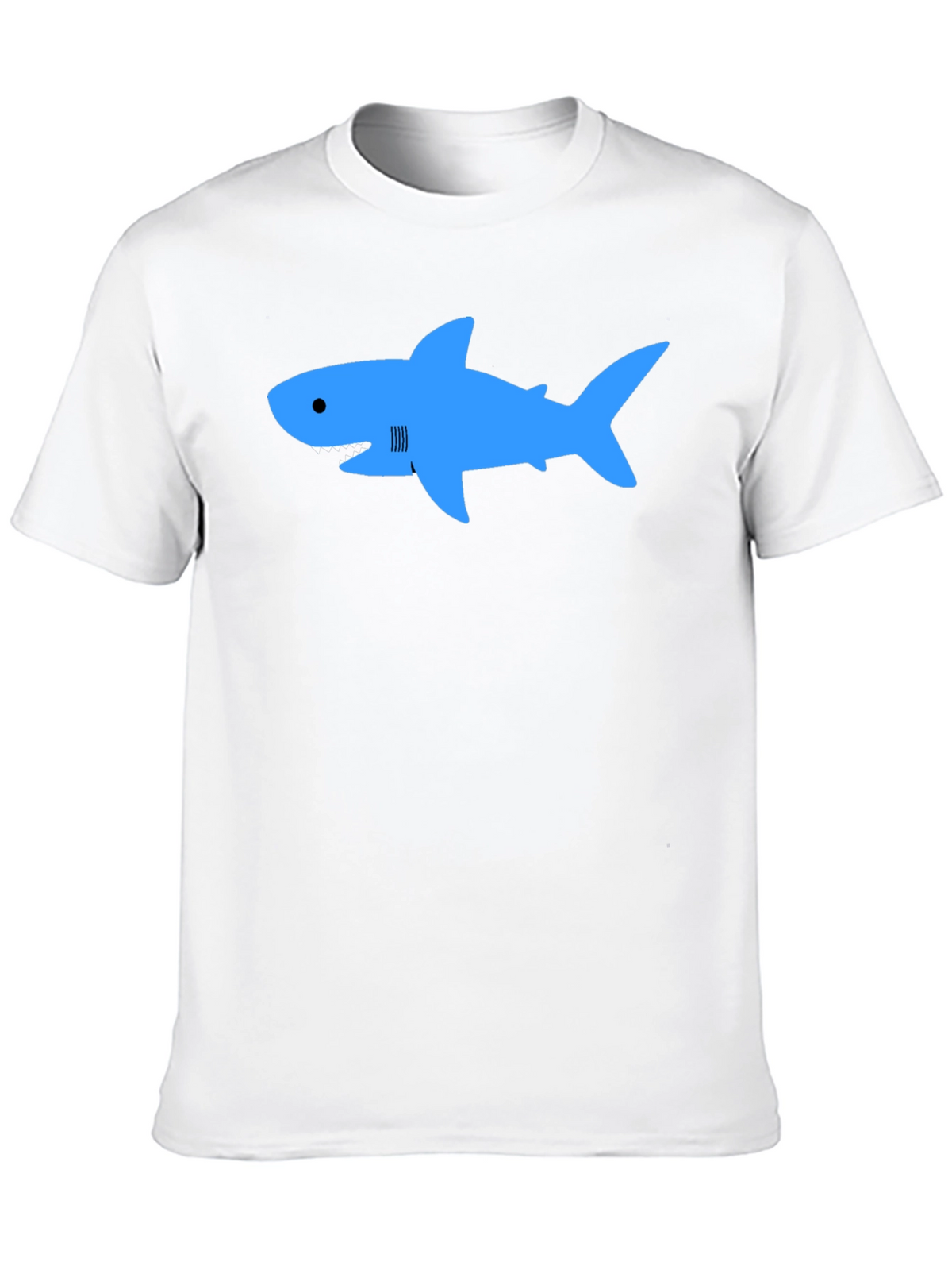 Blue Shark Graphic T-Shirt - Classic Crew Neck