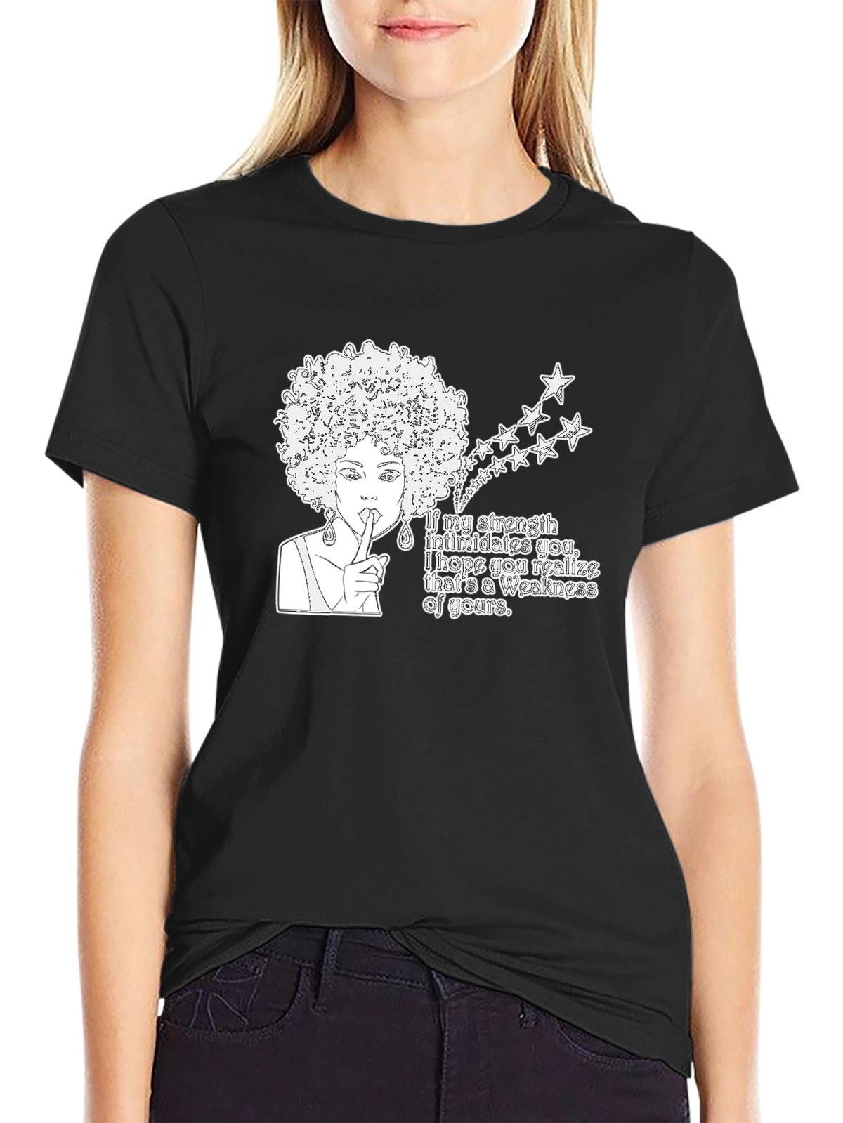 Empowered Afro Woman T-Shirt - Strength & Confidence