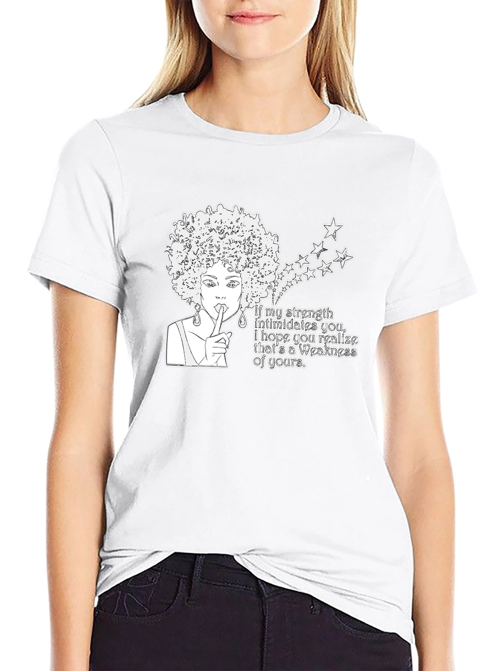 Empowered Afro Woman T-Shirt - Strength & Confidence
