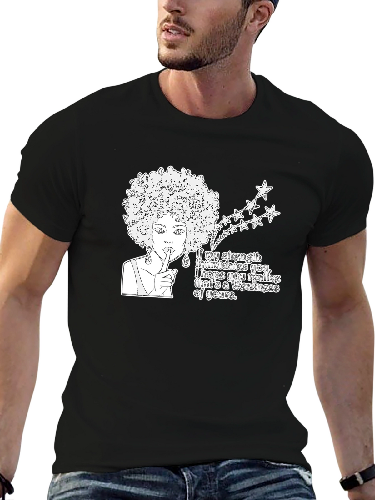 Empowered Afro Woman T-Shirt - Strength & Confidence