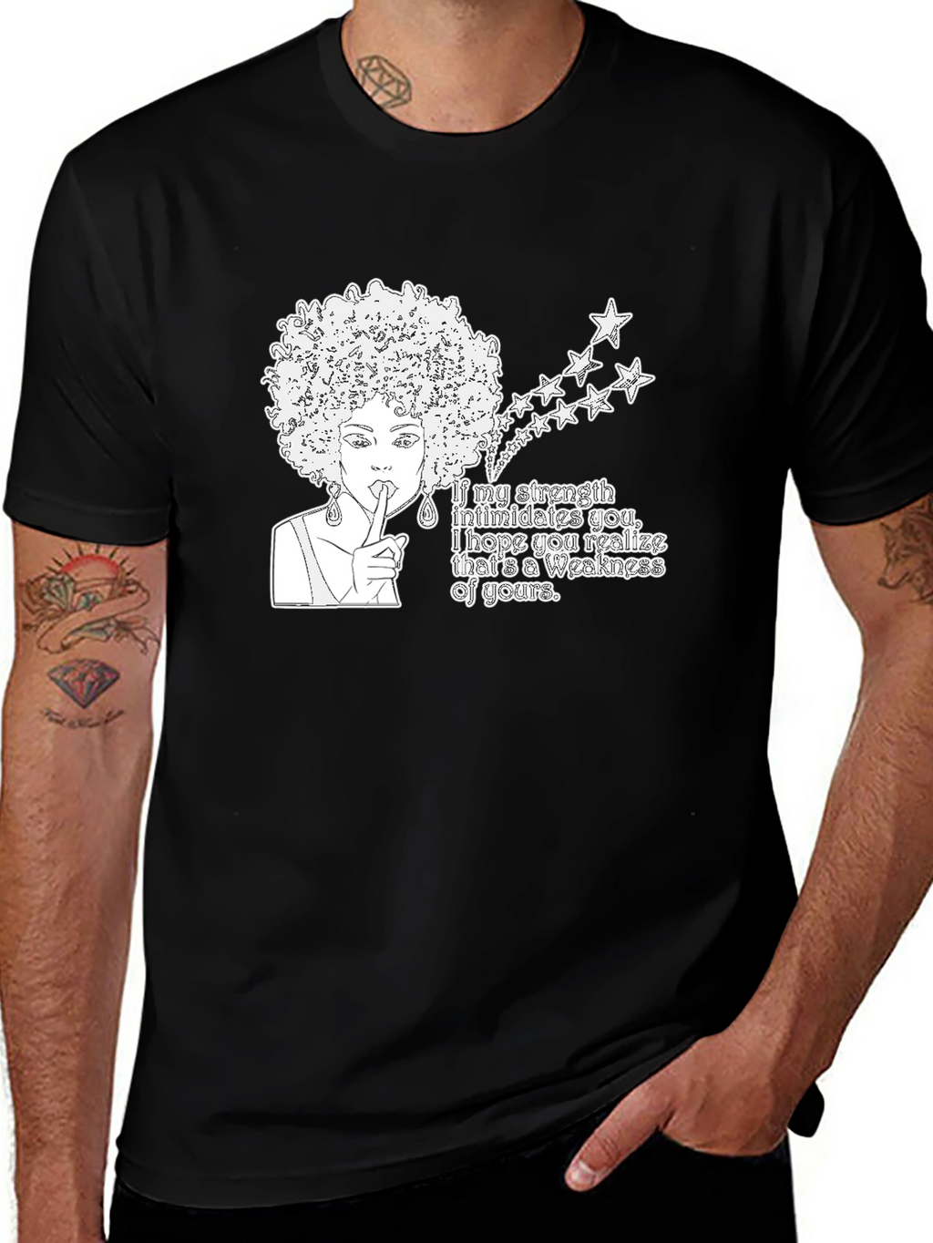 Empowered Afro Woman T-Shirt - Strength & Confidence