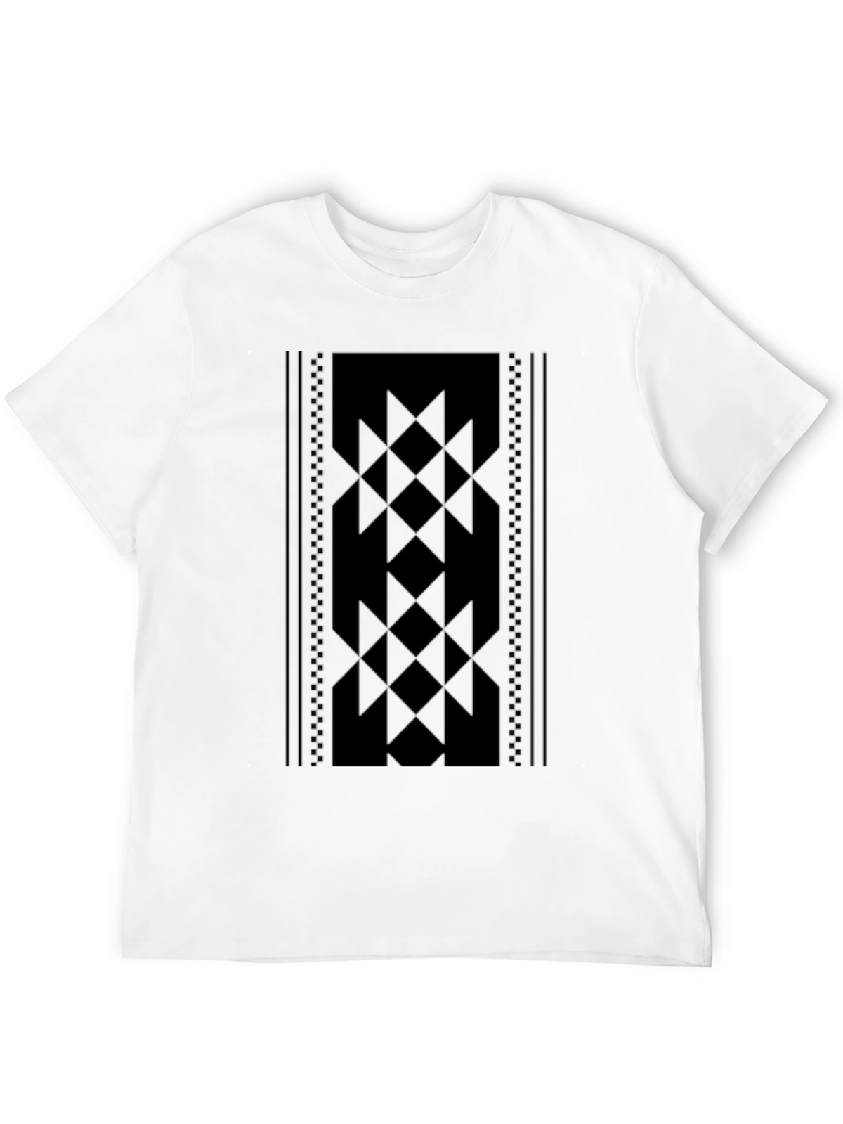 Geometric Pattern Tee - Stylish Black Shirt