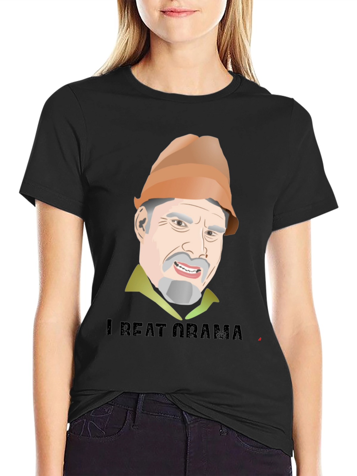 I Beat Obama T-Shirt Funny Political Humor Tee