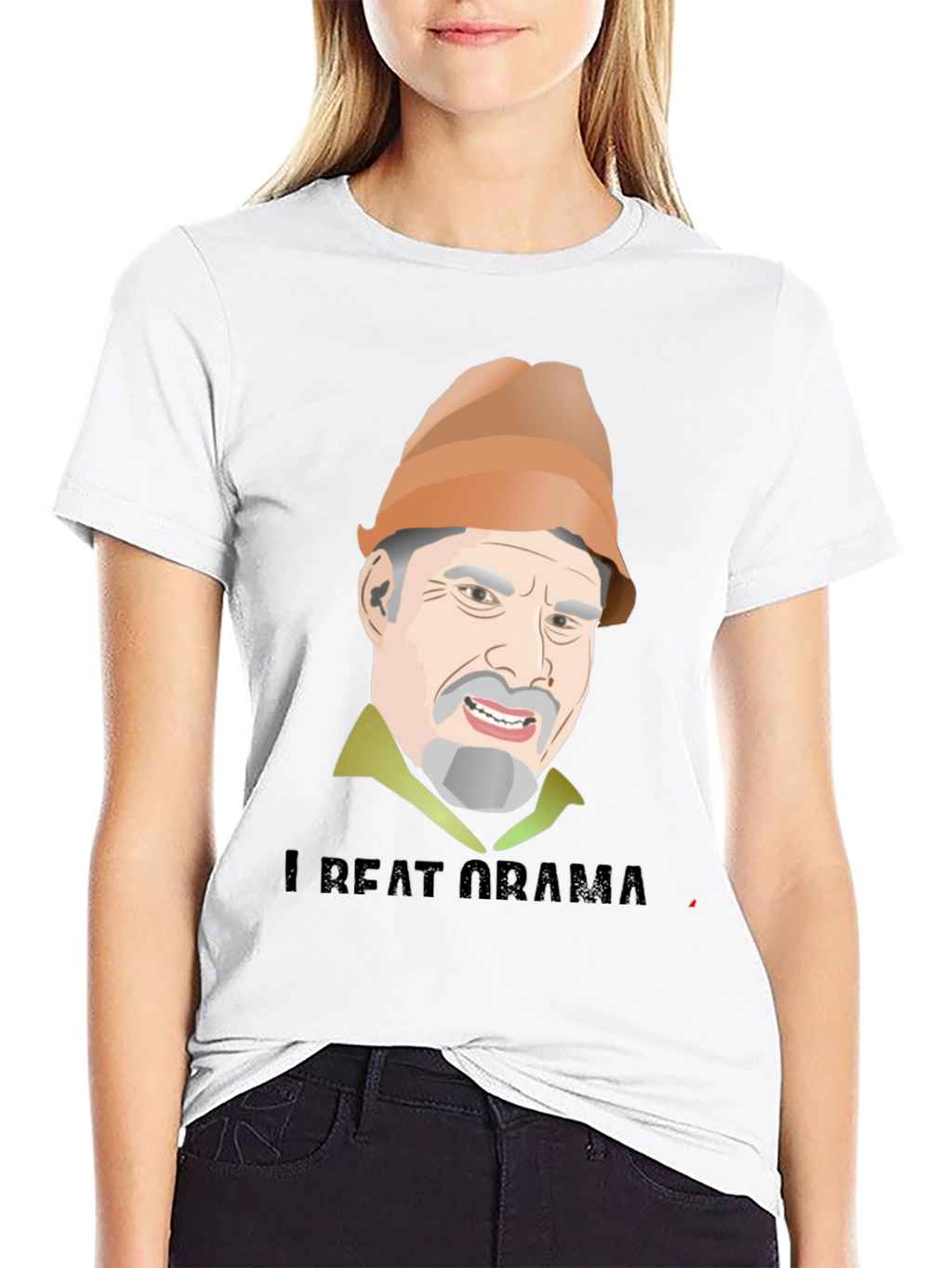 I Beat Obama T-Shirt Funny Political Humor Tee