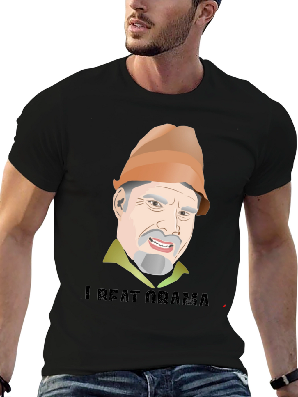 I Beat Obama T-Shirt Funny Political Humor Tee