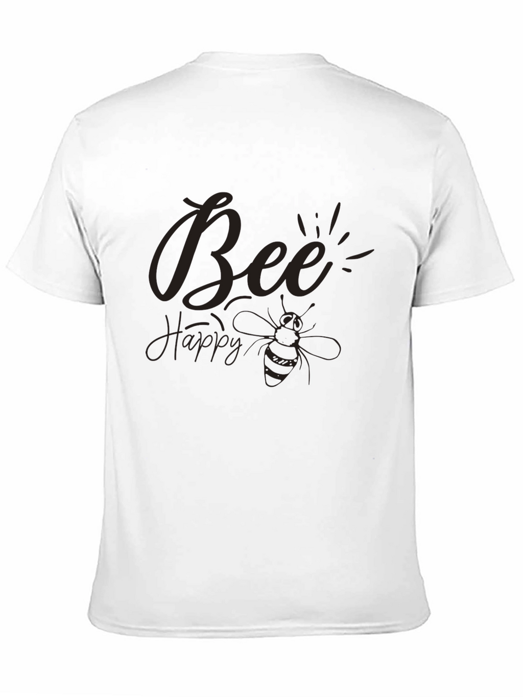 Bee Happy Graphic Tee - Black Casual T-Shirt
