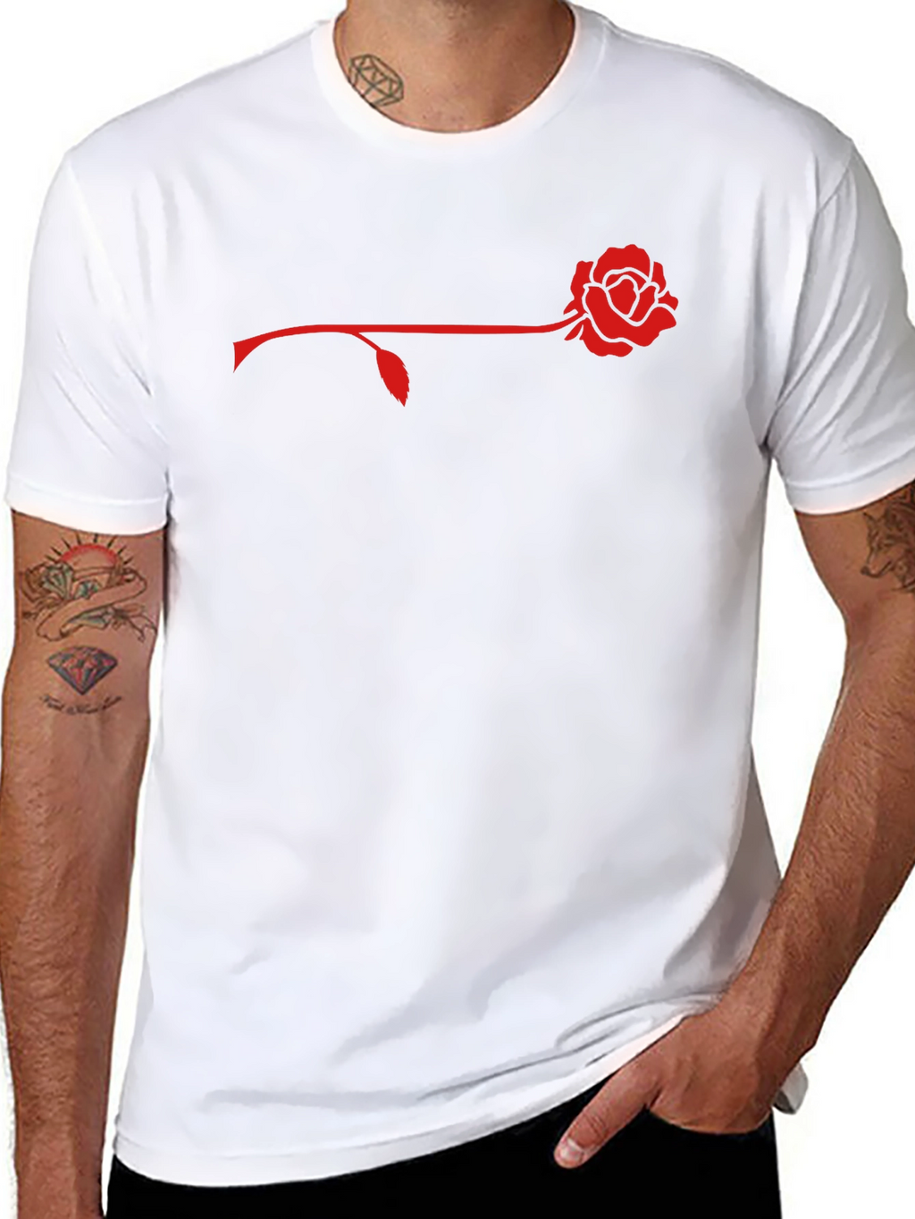 Rose Graphic Mens Black T-Shirt