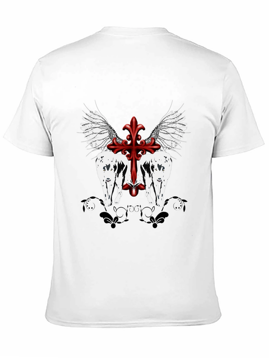 Graphic Tee - Wings & Cross Design