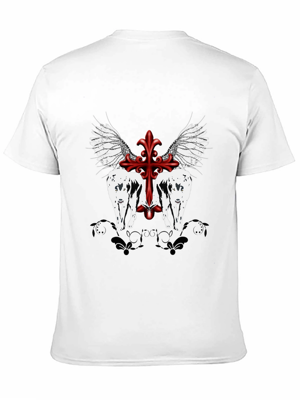 Graphic Tee - Wings & Cross Design