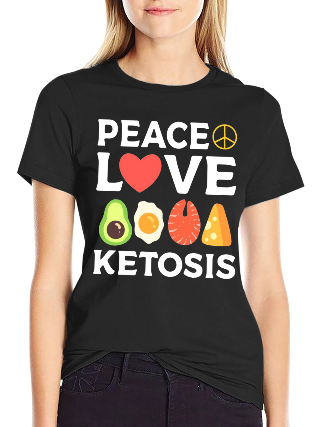 Peace Love Ketosis Black T-Shirt
