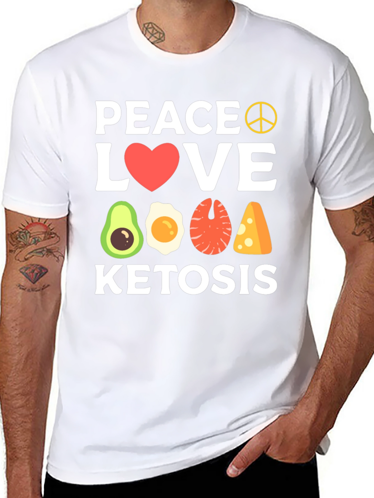 Peace Love Ketosis Black T-Shirt