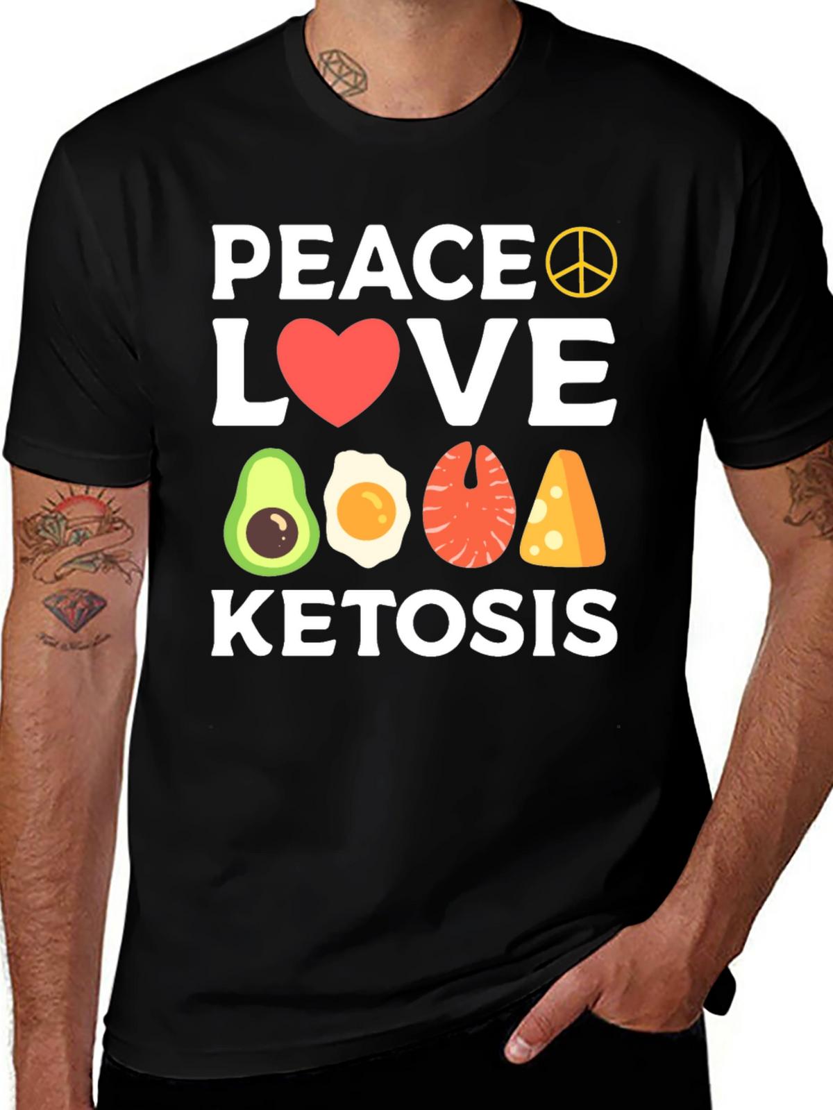 Peace Love Ketosis Black T-Shirt
