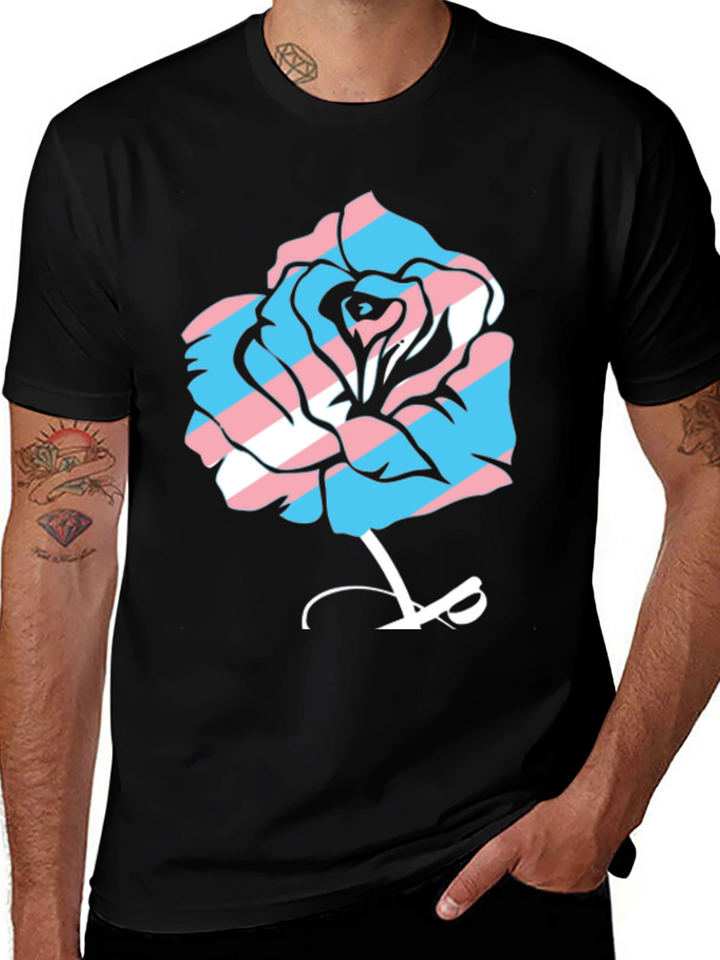 Transgender Pride Rose Graphic Tee