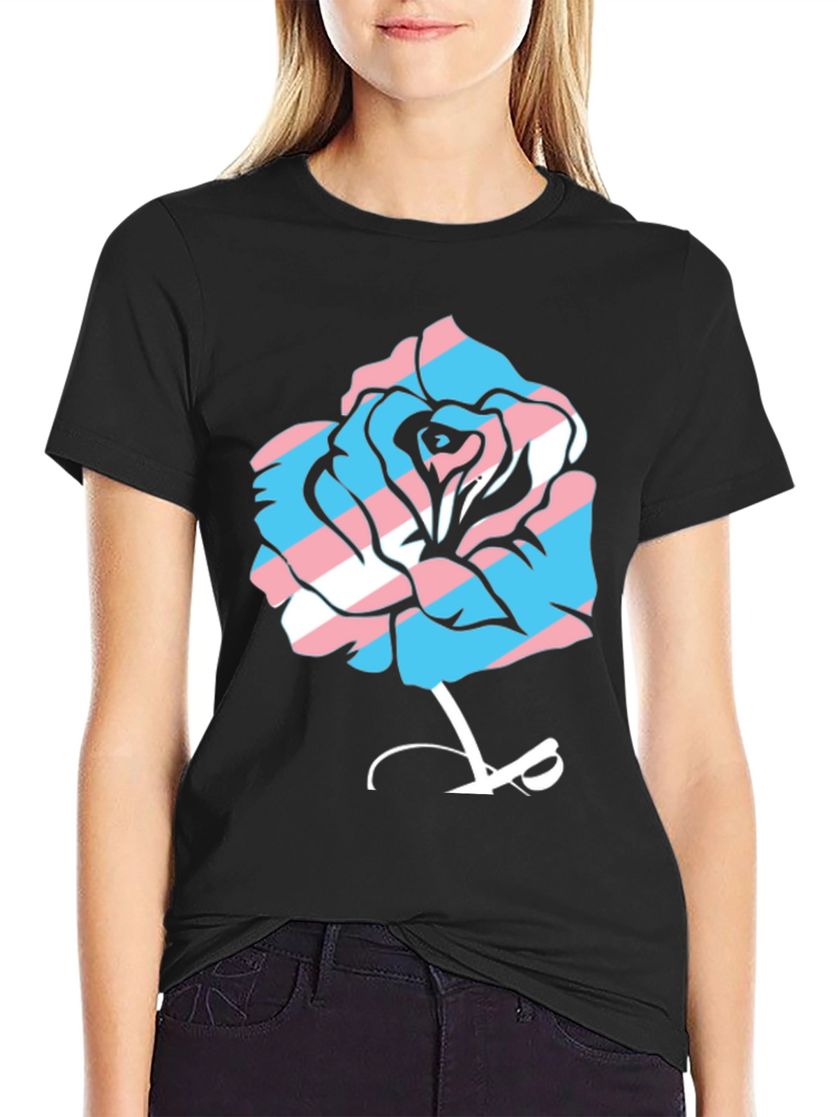 Transgender Pride Rose Graphic Tee