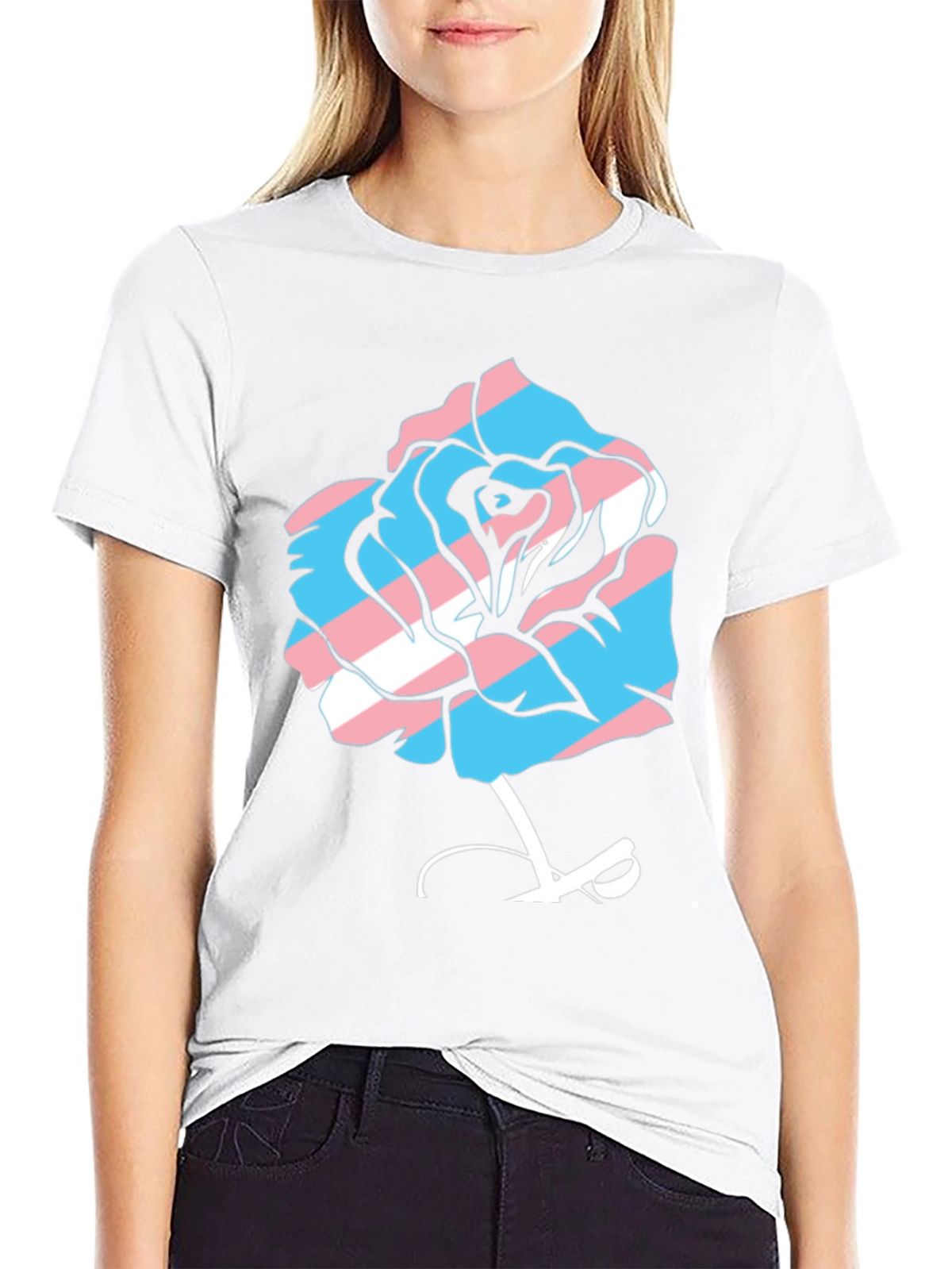 Transgender Pride Rose Graphic Tee