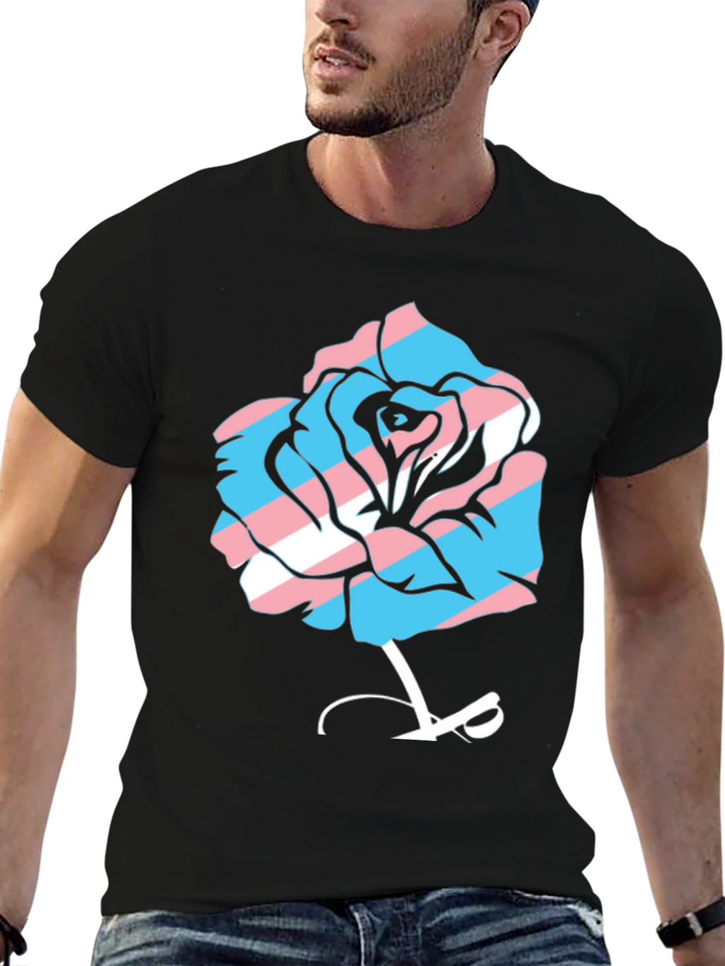 Transgender Pride Rose Graphic Tee