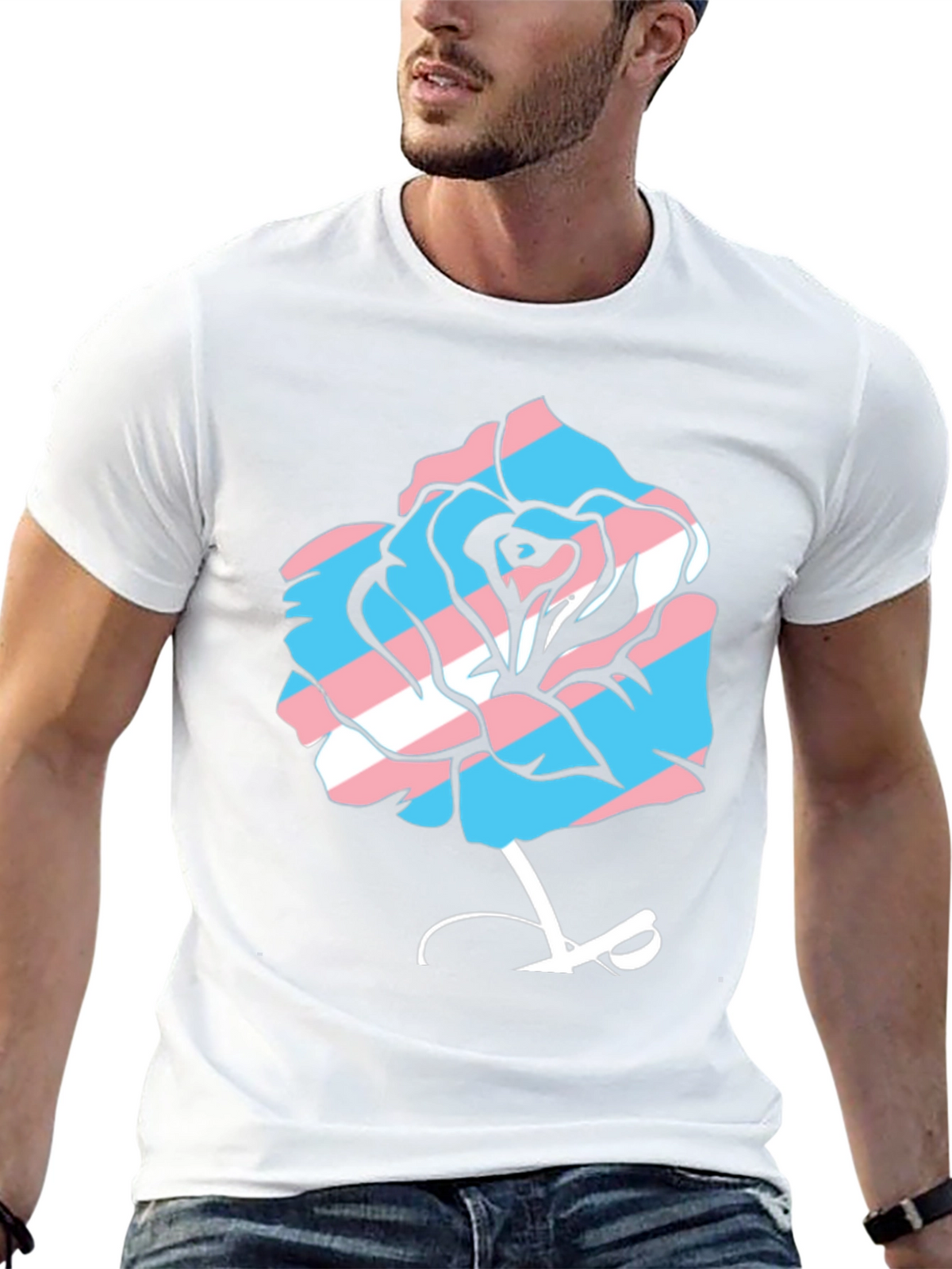 Transgender Pride Rose Graphic Tee
