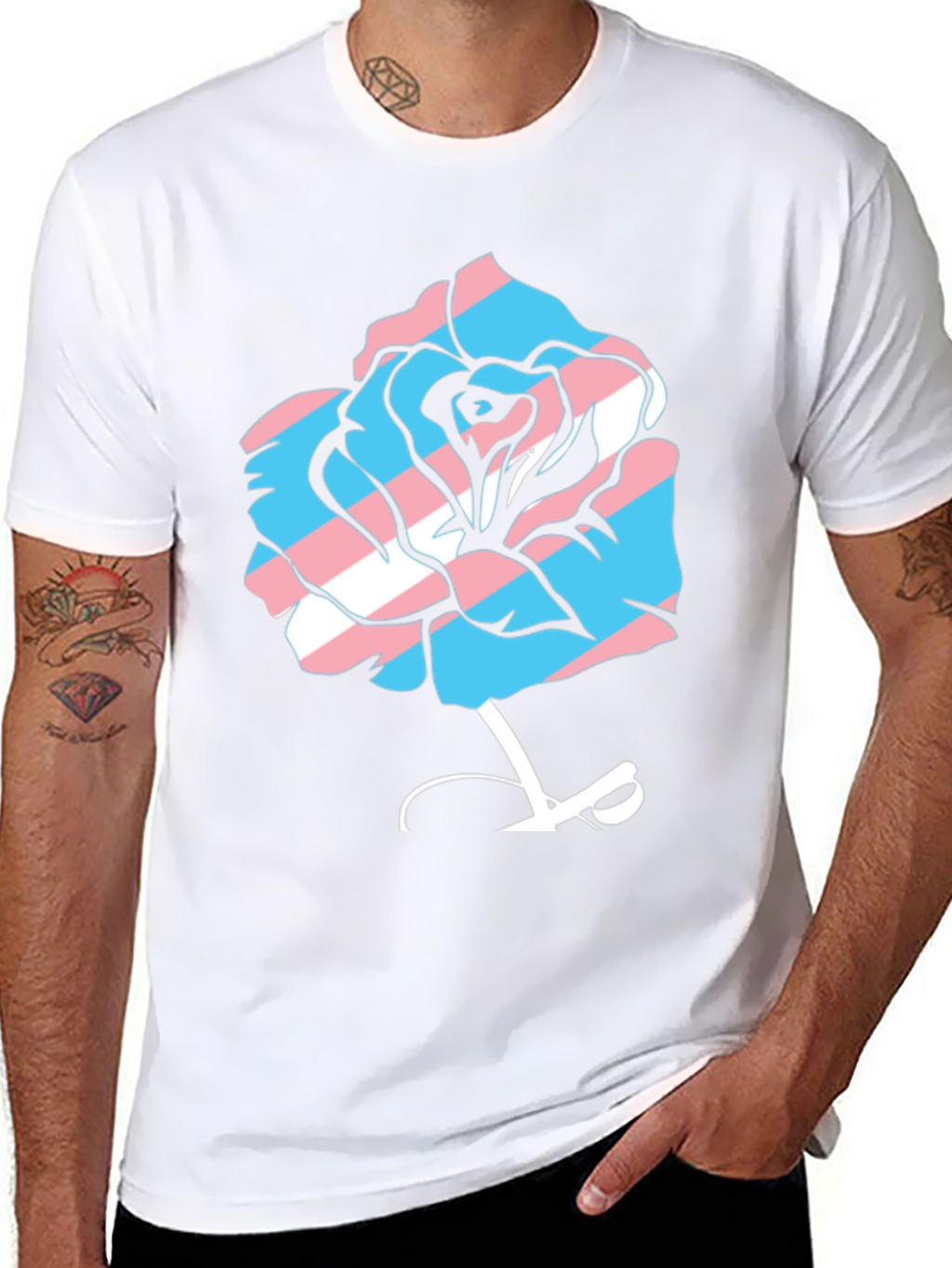 Transgender Pride Rose Graphic Tee
