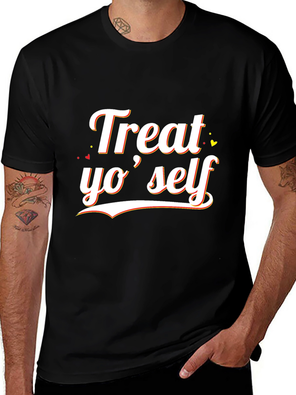 Treat Yo Self Black Graphic Tee