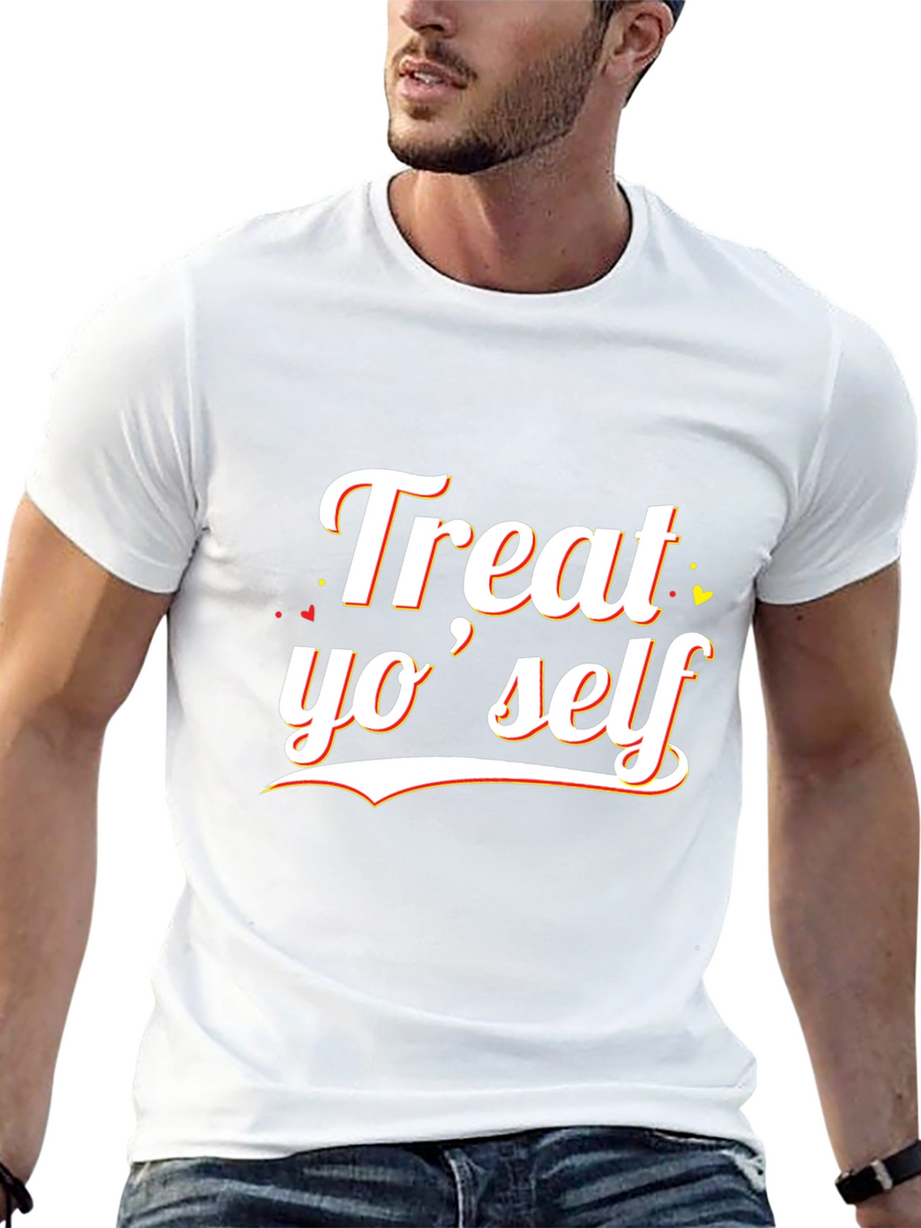 Treat Yo Self Black Graphic Tee