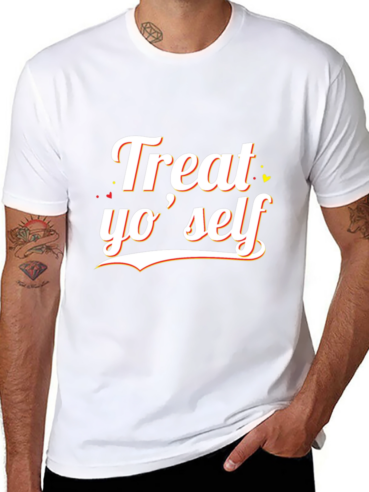 Treat Yo Self Black Graphic Tee